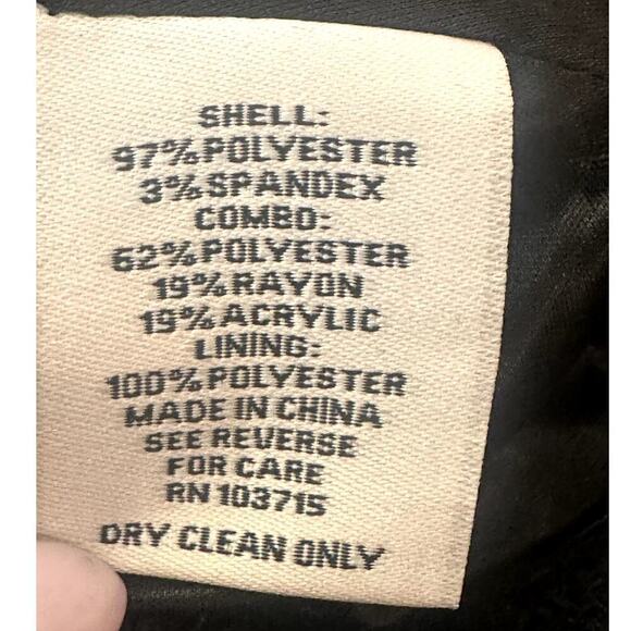 Nanette Lepore Black Sequins Velvet Pearl Buttons Open Front Jackets Women's 4 - Picture 8 of 8